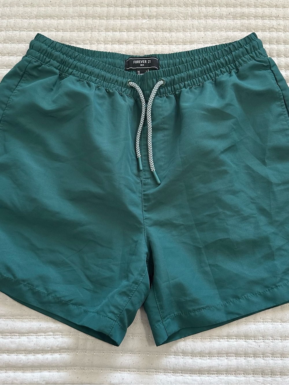 Forever 21 Men's Teal Green Swim Trunks